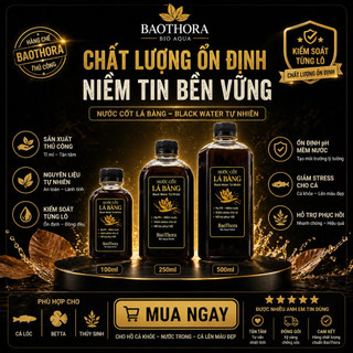 (Combo 3 Tặng 1) Nước Cốt Lá Bàng Black Water Cho Cá | Hạ PH Giảm Stress Cá Betta Cá Lóc Thủy Sinh | BaoThora Bio Aqua