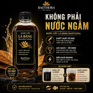 (Combo 3 Tặng 1) Nước Cốt Lá Bàng Black Water Cho Cá | Hạ PH Giảm Stress Cá Betta Cá Lóc Thủy Sinh | BaoThora Bio Aqua