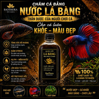 (Combo 3 Tặng 1) Nước Cốt Lá Bàng Black Water Cho Cá | Hạ PH Giảm Stress Cá Betta Cá Lóc Thủy Sinh | BaoThora Bio Aqua