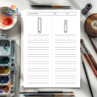 Bộ luyện viết 26 chữ cái tiếng Anh A–Z khổ A5 – 26 tờ tập tô nét đứt cho bé 3–6 tuổi (học liệu Montessori tại nhà)