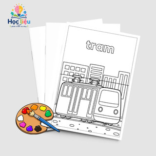 Giải pháp giúp bé mê học – Tranh tô màu + từ vựng tiếng Anh chủ đề giao thông cực dễ nhớ