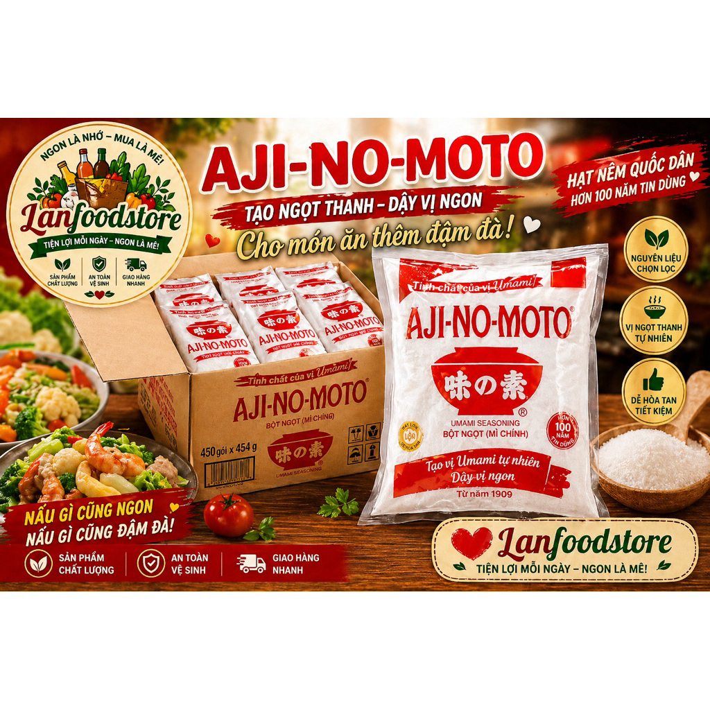 Mì Chính Ajinomoto (Ajingon) – Bột Ngọt Nêm Món Ngon, Gia Vị Nhà Bếp