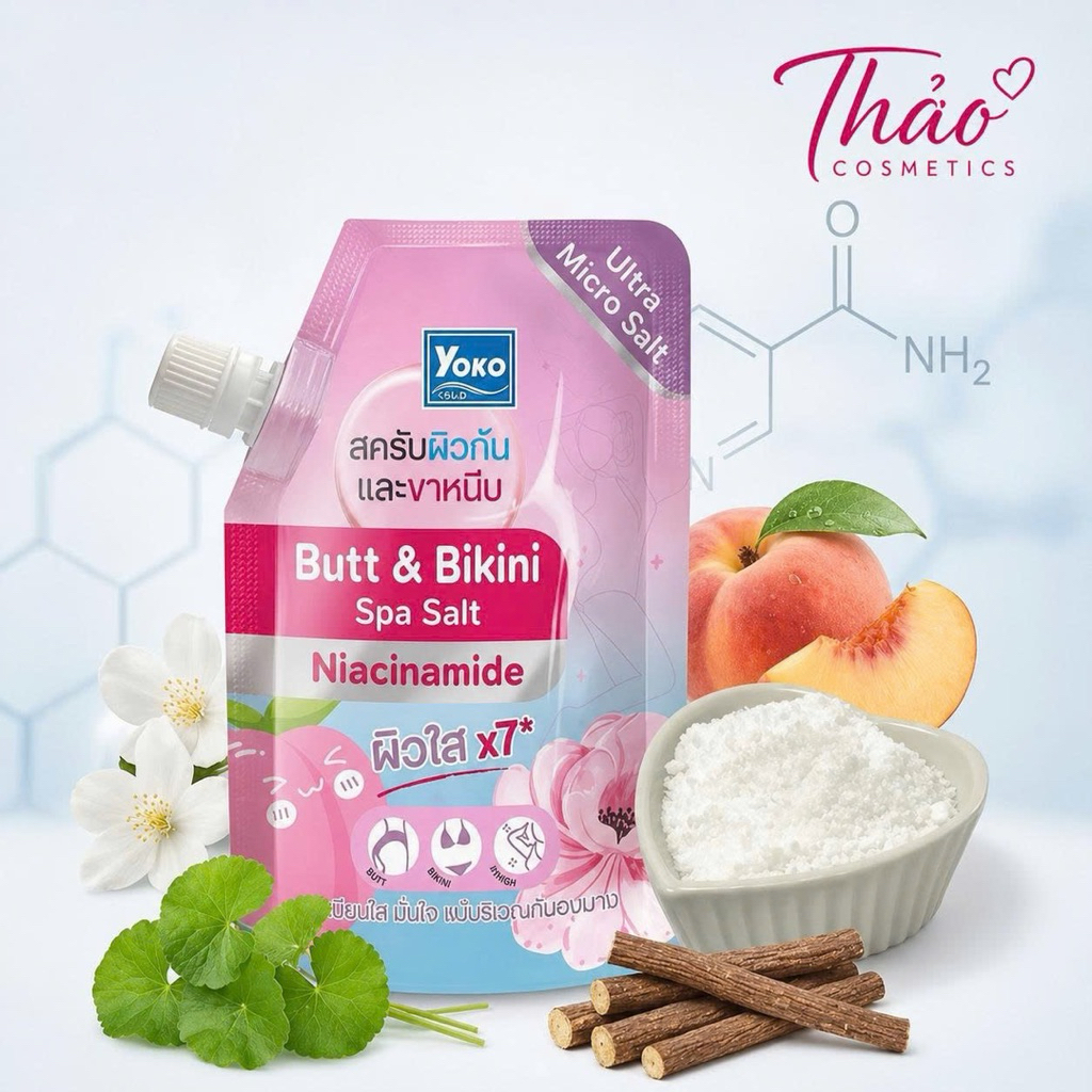 (phiên bản mới) Muối Tắm Tẩy Tế Bào Chết Trắng Da Ngừa Thâm YOKO Whitening Spa Salt 220g Vùng Nách và Bikini | BigBuy360 - bigbuy360.vn