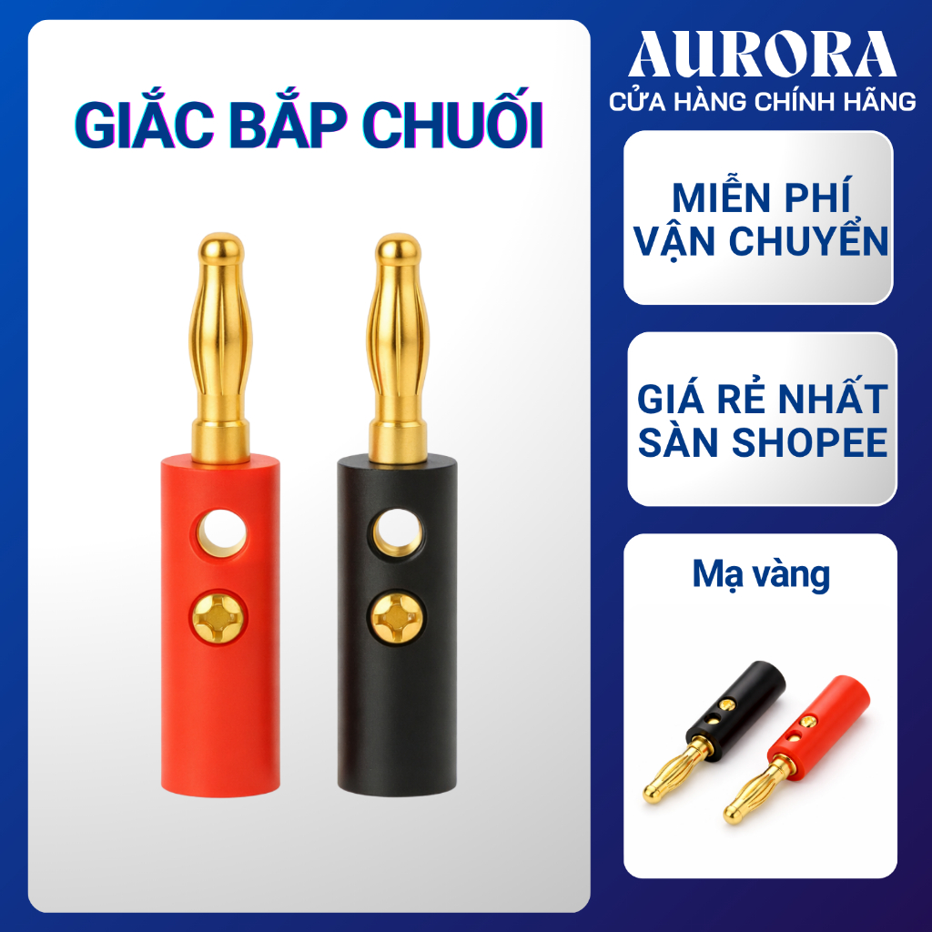 Jack Bắp Chuối Mạ Vàng Đỏ Đen 4mm L1 – Sử Dụng Cho Amply, Loa, Dàn Karaoke