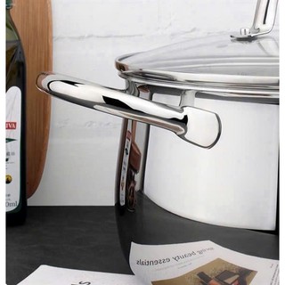 Nồi luộc gà Bossd ̣̣08, inox 3 lớp liền khối dày 24/26/30cm vung kính cường lực B08