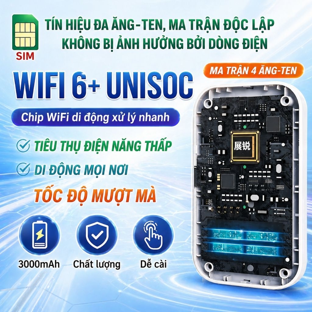 Cục phát Wifi lắp sim 4G , pin 3000mAh, dùng 8-10 tiếng | BigBuy360 - bigbuy360.vn