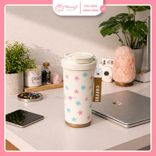 Bình Giữ Nhiệt Tráng Sứ 530ml, Bình Nước Xinh Xắn Mang Đi Học, Đi Làm - Giữ Nhiệt 8-12h