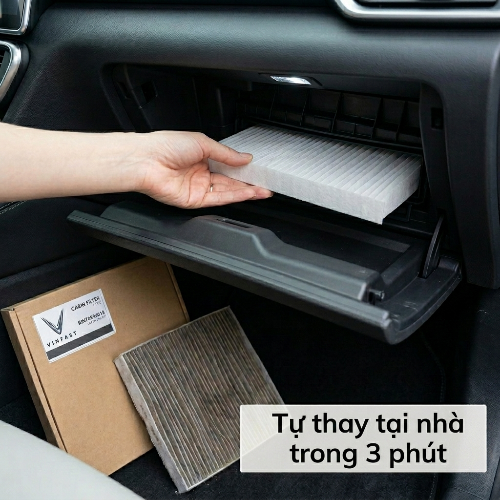 Lọc Gió Điều Hòa VinFast VF3 VF5 VF e34 VF6 VF7 VF8 VF9 FADIL Lọc Bụi Mịn, Khử Mùi Hiệu Quả