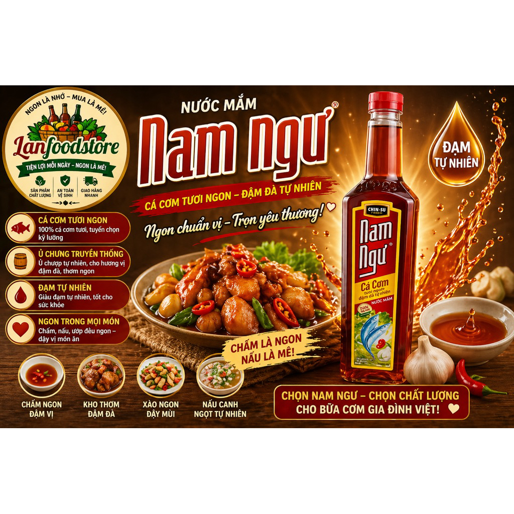 Nước nắm Nam Ngư 900ml/750ml – Đậm Đà Chuẩn Vị Việt