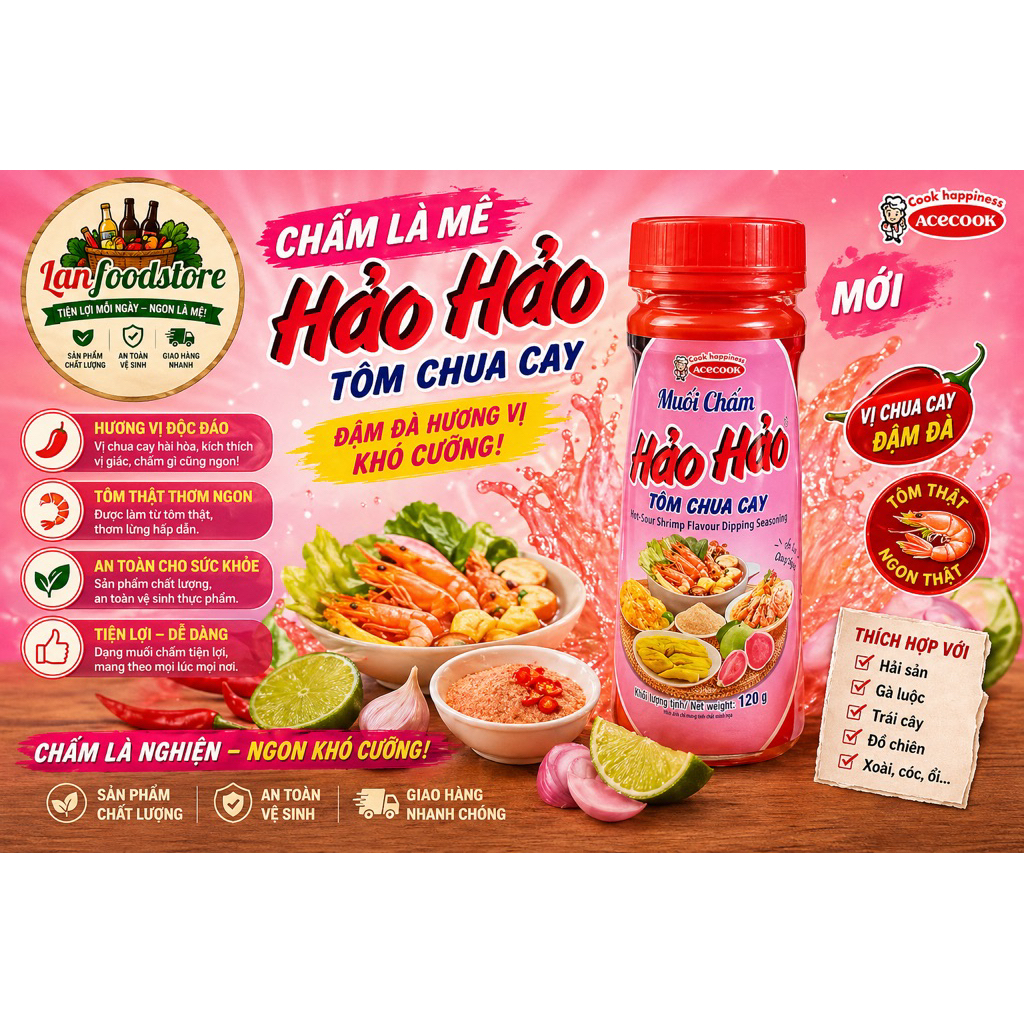 Combo 6 hộp muối hảo hảo chua cay Chấm Xoài Cóc Ổi Siêu Ngon, Combo Tiết Kiệm