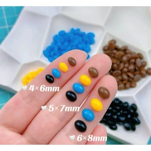 Mắt thú dán oval nhiều màu nhiều size ( set 20c)