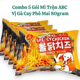 [Lốc 5 gói tặng 1 gói] Mì trộn gà cay phô mai ABC 80g ăn liền dễ chế biến tiện lợi - Hàng Indonesia