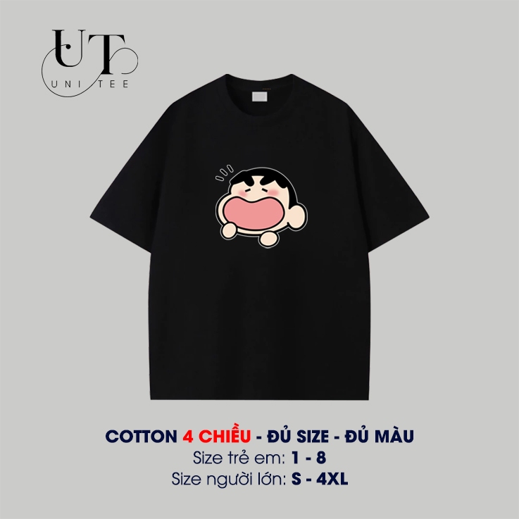 (9kg-110kg) Áo thun Unisex họa tiết Bé Mặt Bự siêu cute, Cotton 100% cho Bé Trai, Bé Gái và Cặp Đôi, - Uni Tee I U125