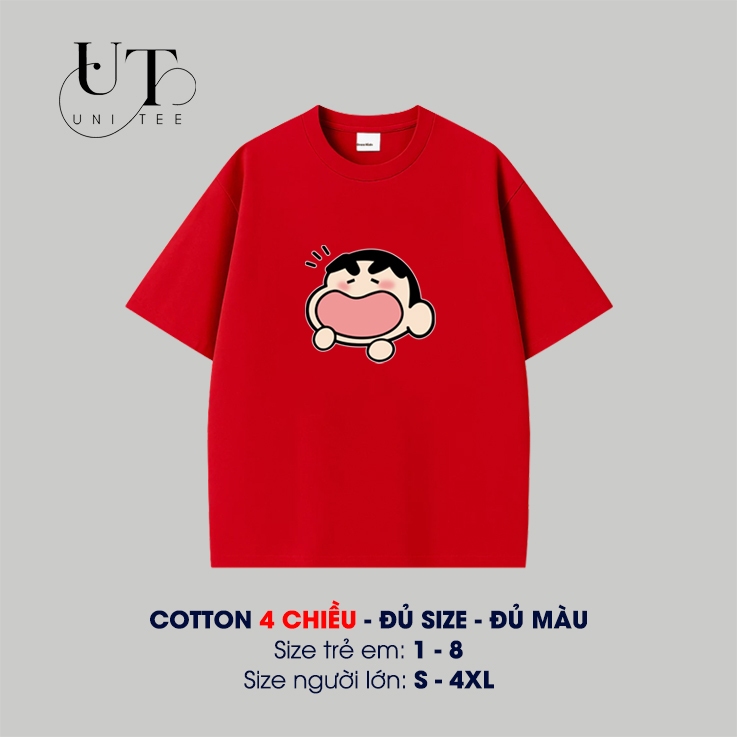 (9kg-110kg) Áo thun Unisex họa tiết Bé Mặt Bự siêu cute, Cotton 100% cho Bé Trai, Bé Gái và Cặp Đôi, - Uni Tee I U125