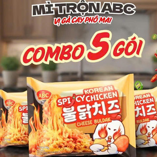 [Lốc 5 gói tặng 1 gói] Mì trộn gà cay phô mai ABC 80g ăn liền dễ chế biến tiện lợi - Hàng Indonesia