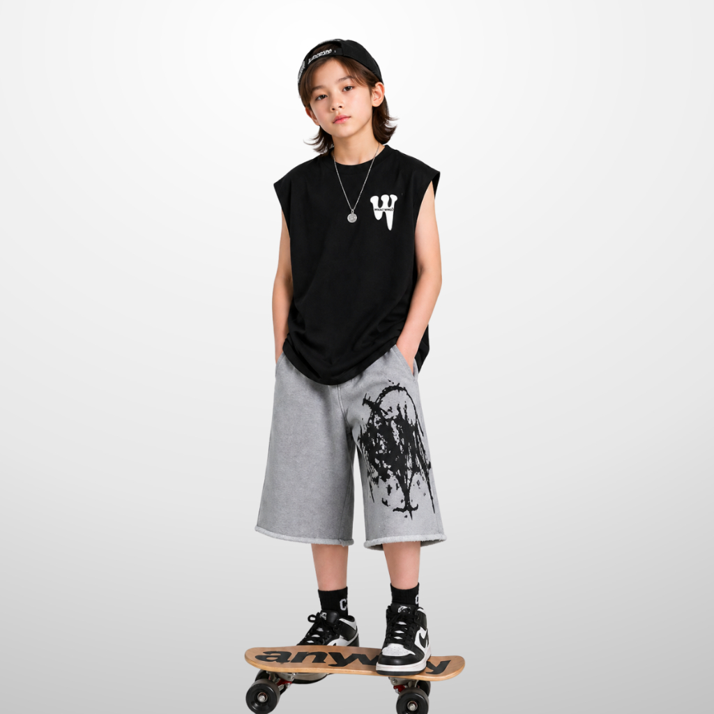 Áo Thun Ngắn Tay Mùa Hè Cho Bé Trai, Bé Gái In Hình Năng Động, Cổ Tròn B511 | JJ Kids Fashion