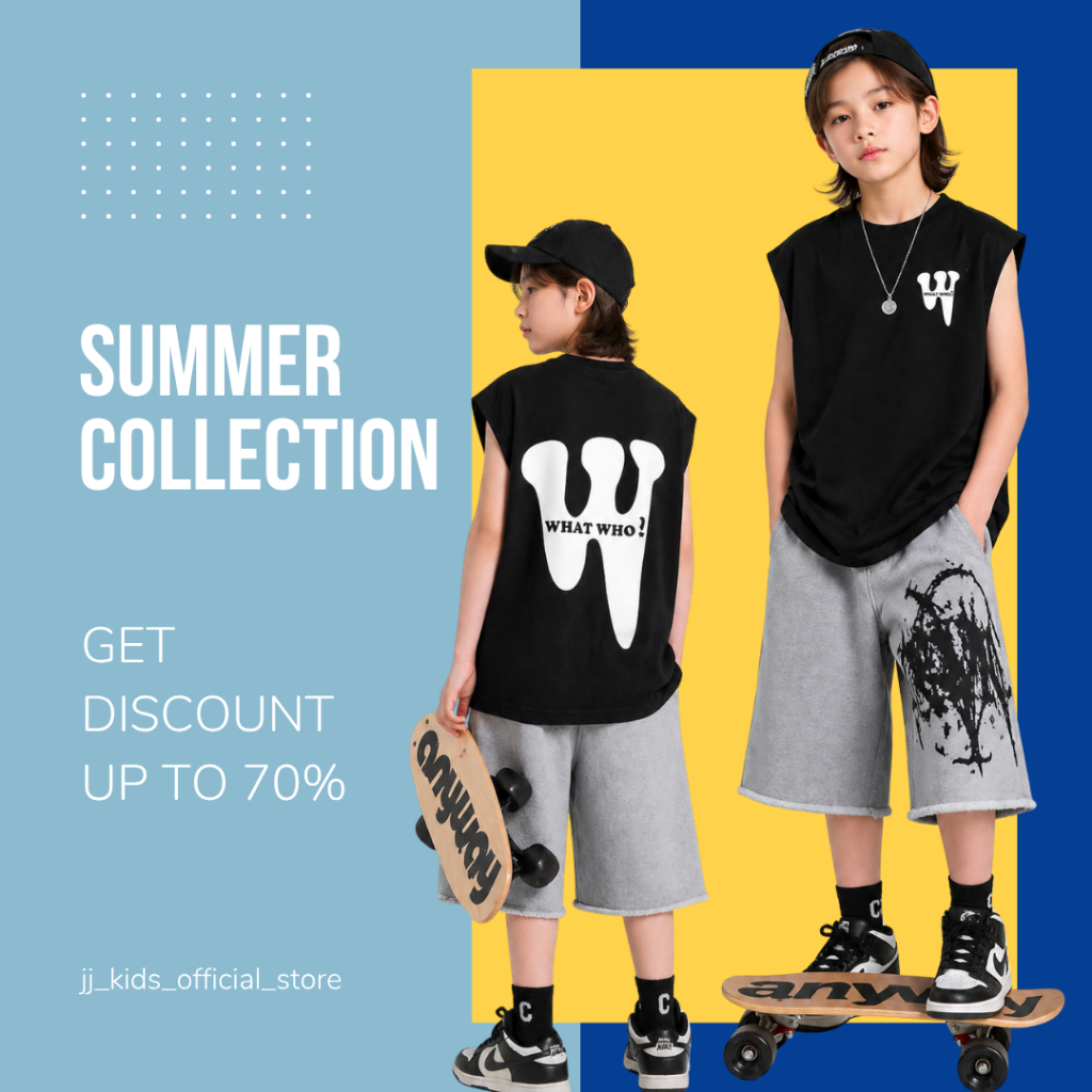 Áo Thun Ngắn Tay Mùa Hè Cho Bé Trai, Bé Gái In Hình Năng Động, Cổ Tròn B511 | JJ Kids Fashion