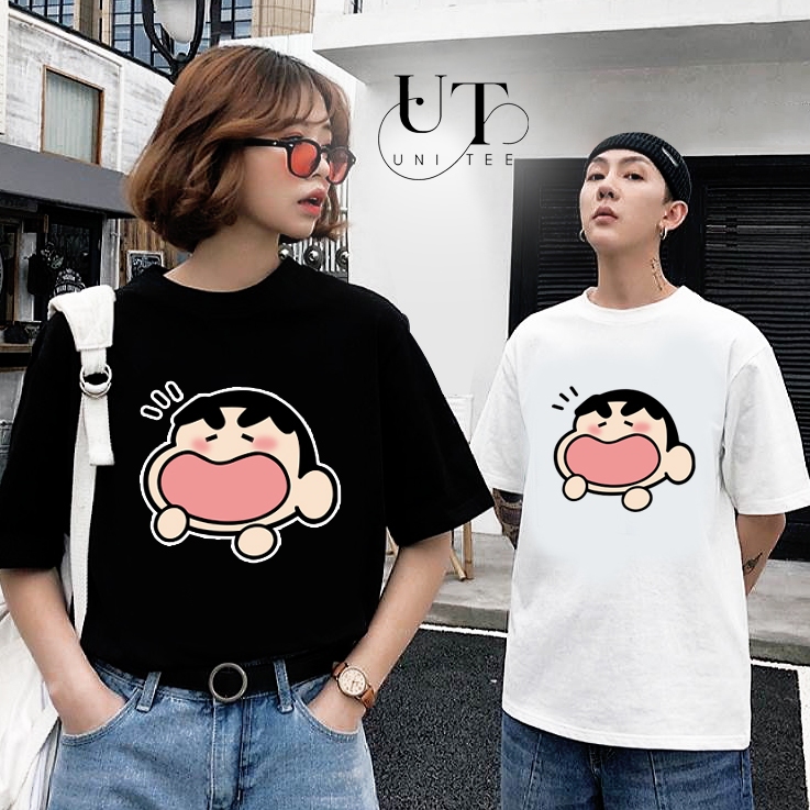 (9kg-110kg) Áo thun Unisex họa tiết Bé Mặt Bự siêu cute, Cotton 100% cho Bé Trai, Bé Gái và Cặp Đôi, - Uni Tee I U125