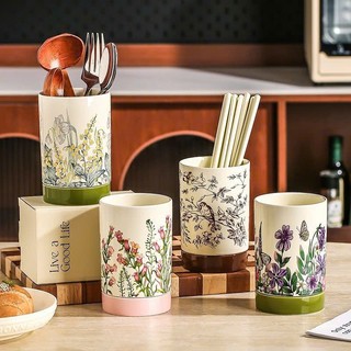 Lọ cắm đũa bằng sứ dày dặn, sang trọng - Dư Dư Decor