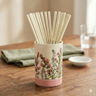 Lọ cắm đũa bằng sứ dày dặn, sang trọng - Dư Dư Decor