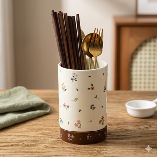 Lọ cắm đũa bằng sứ dày dặn, sang trọng - Dư Dư Decor