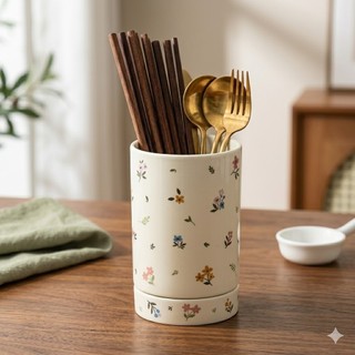 Lọ cắm đũa bằng sứ dày dặn, sang trọng - Dư Dư Decor
