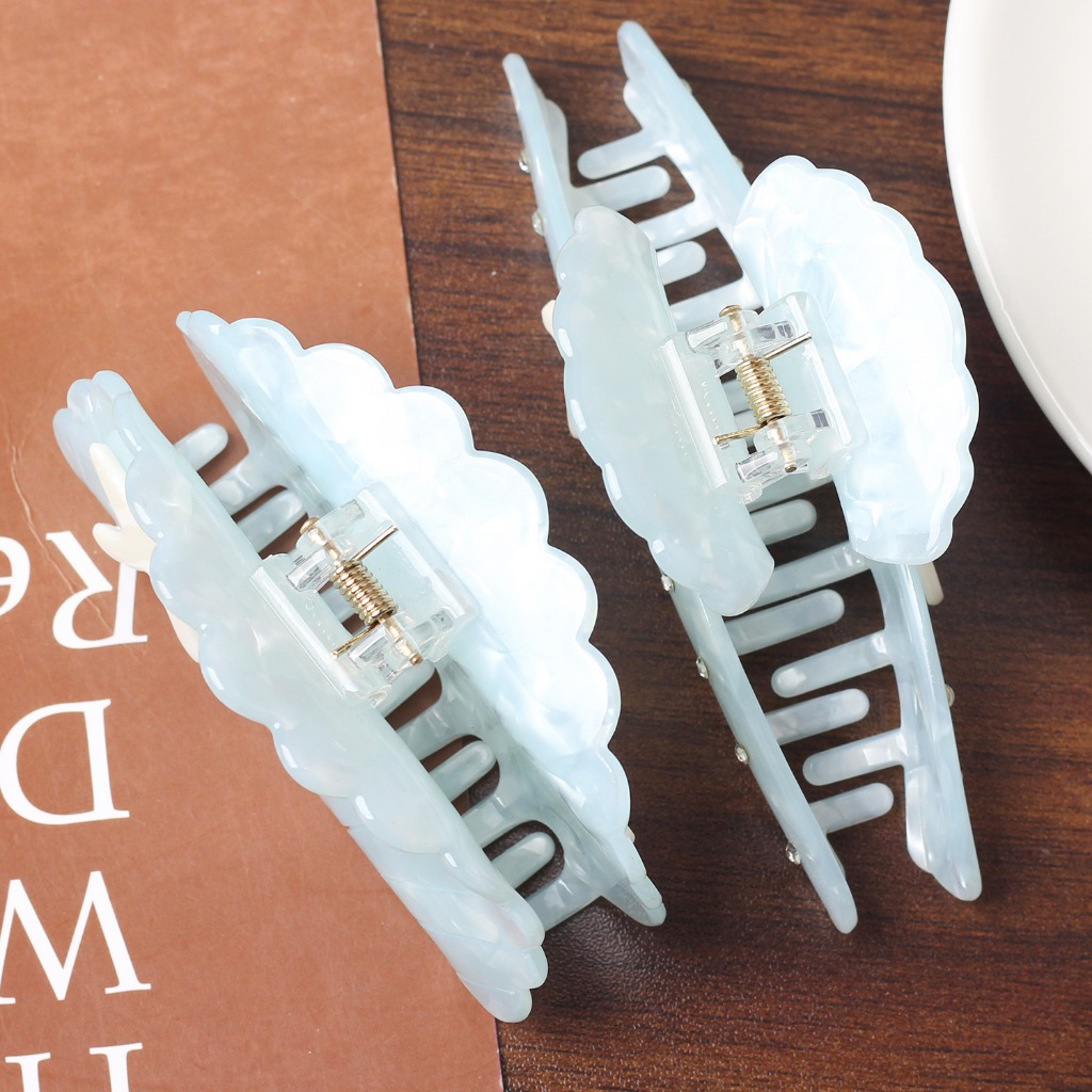 Kẹp Tóc Càng Cua Sao Biển Ngọc Trai Hàn Quốc – Kẹp Tóc Nữ Nhựa Trong Pastel Thanh Lịch Chắc Chắn