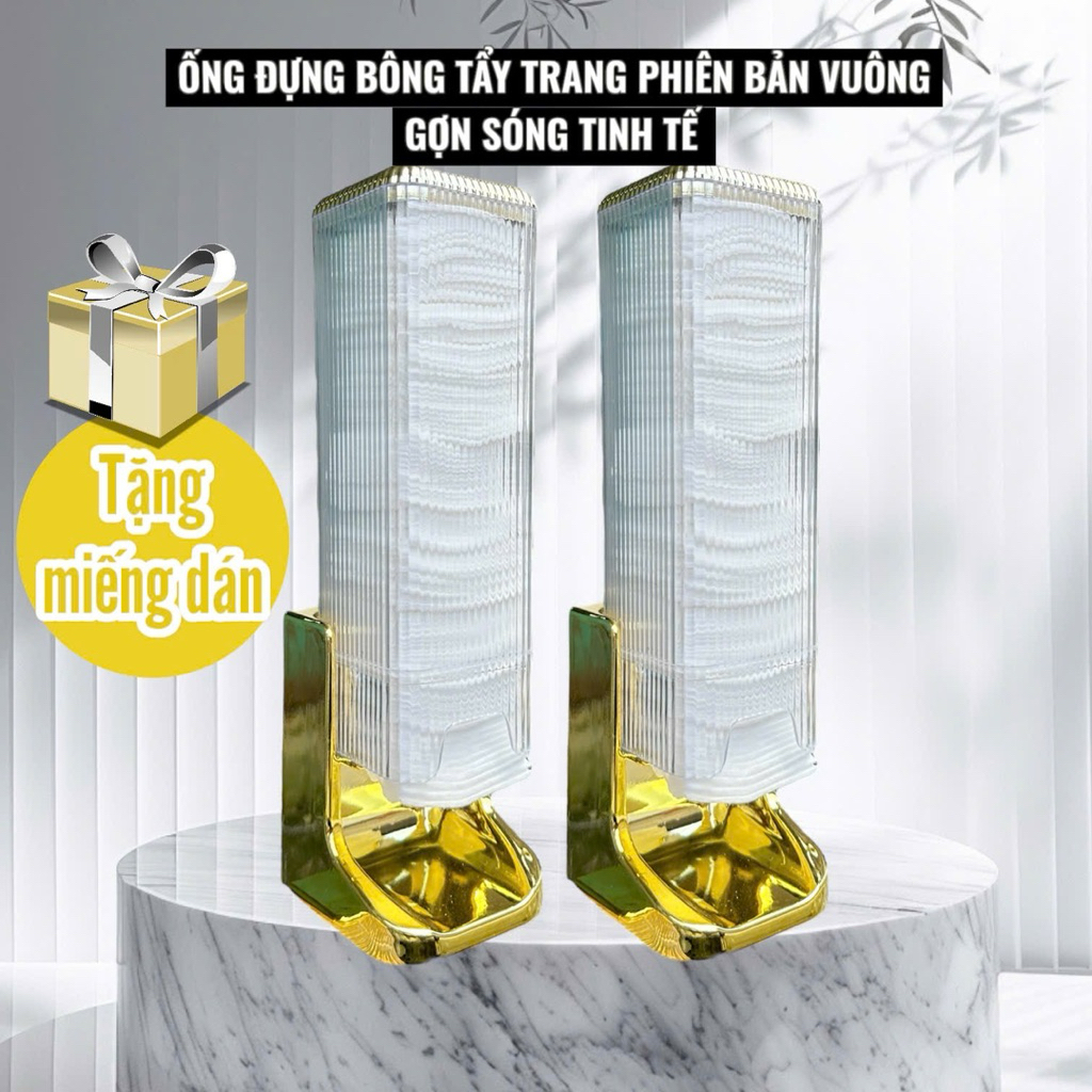 hộp đựng bông tẩy trang vuông dáng tường chống bụi bẩn decor bàn trang điểm VNS303 ( TẶNG MIẾNG DÁN)