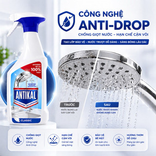 Tẩy cặn vôi nhà tắm Antikal Đức 800ml – Sạch nhanh, chống đọng nước, sáng bóng như mới