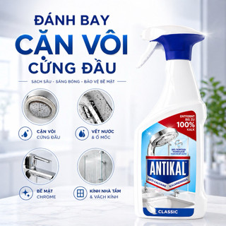 Tẩy cặn vôi nhà tắm Antikal Đức 800ml – Sạch nhanh, chống đọng nước, sáng bóng như mới