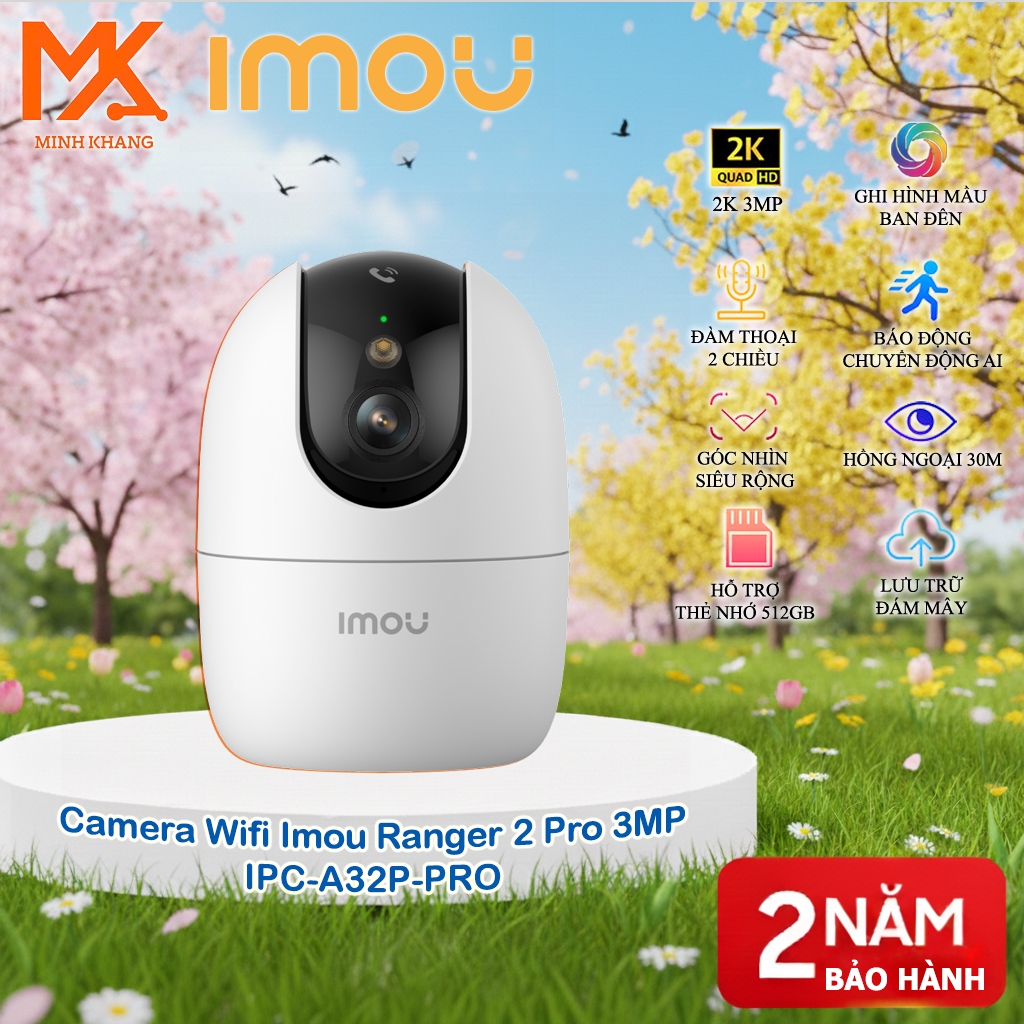 [Chính Hãng IMOU] Camera WiFi Trong Nhà IPC-A32P Pro / IPC-A52P Pro / IPC-A82P Pro 8MP – Quay Quét 360°, AI Thông Minh