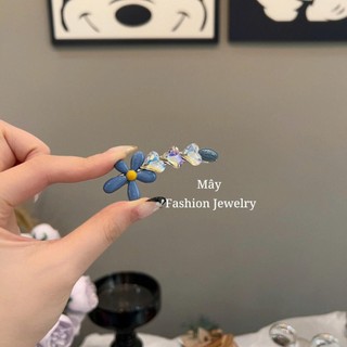 [1 chiếc] Kẹp mái mỏ vịt 6,5cm hoa 5 cánh đính đá • Mây Fashion Jewelry - K42635
