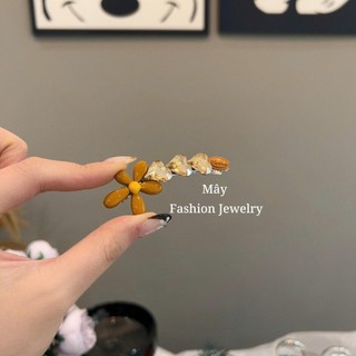 [1 chiếc] Kẹp mái mỏ vịt 6,5cm hoa 5 cánh đính đá • Mây Fashion Jewelry - K42635