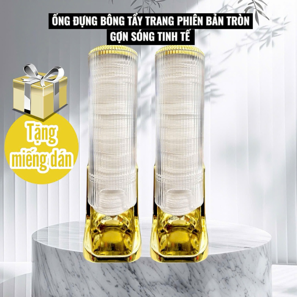 Hộp Đựng Bông Tẩy Trang tròn Vinasu VNS 303 Dán Tường, Ống Đựng bông tẩy trang tiện lợi TẶNG MIẾNG DÁN