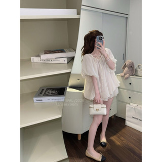 SET ÁO TRỄ VAI TƠ MIX QUẦN ĐÙI NGẮN NỮ LANNIE, BỘ ĐỒ NỮ QUẦN SHORT