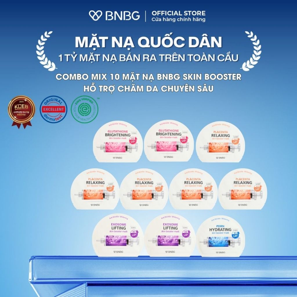 (KOL) Combo 10 Mặt Nạ BNBG Mix Tinh Chất Hỗ Trợ Tăng Cường Dưỡng Da Chuyên Sâu BNBG Skinbooster Mask 30ml x10