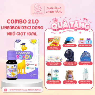 Combo 2 LỌ Lineabon K2 D3 dạng Giọt lọ 10ML TÍM bổ sung k2 d3 mk7 giúp tăng khả năng hấp thu canxi