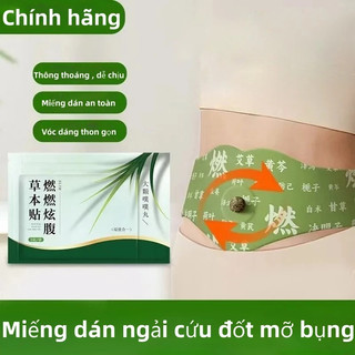 Miếng Dán Giảm Béo Thảo Dược Mugwort (Ngải Cứu) - Miếng dán thoải mái vùng bụng nâng cấp – 5 miếng dán – 1 miếng tương
