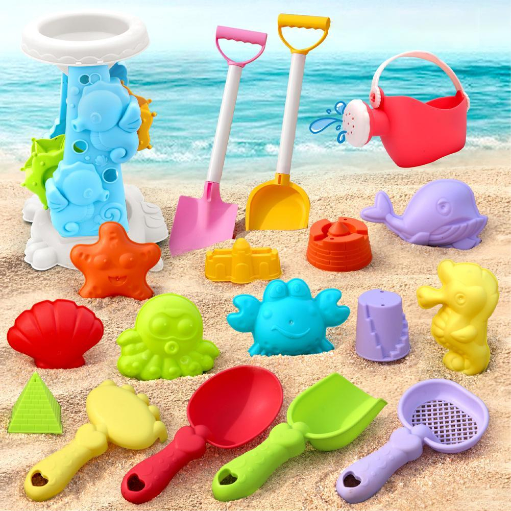 Bộ đồ chơi đi biển 19 chi tiết xúc cát , nước màu sắc bắt mắt ,trẻ sáng tạo ,tư duy