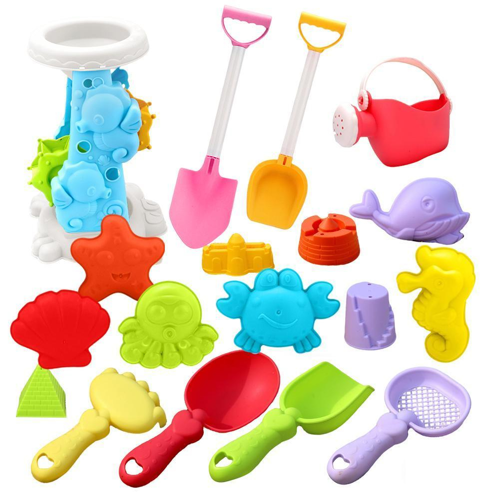 Bộ đồ chơi đi biển 19 chi tiết xúc cát , nước màu sắc bắt mắt ,trẻ sáng tạo ,tư duy