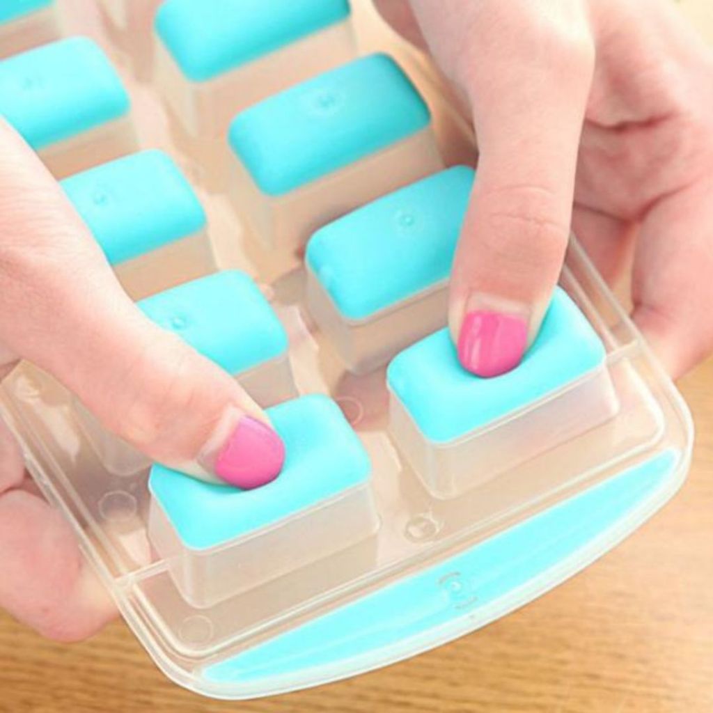 Khay Làm Đá Silicon 14 ô ALO HOME Khuôn Đá Viên Mềm Dễ Lấy Đá Có Nắp Dùng Tủ Lạnh