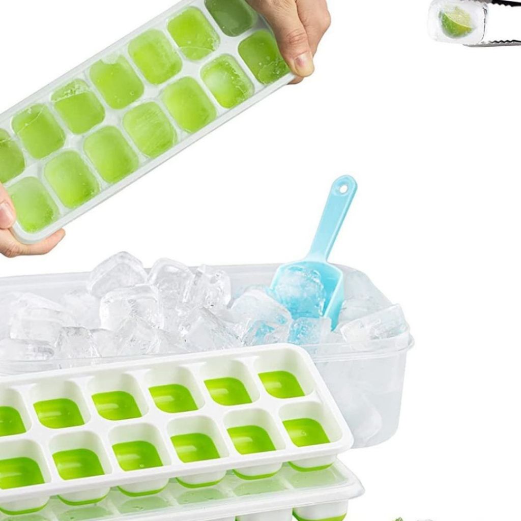 Khay Làm Đá Silicon 14 ô ALO HOME Khuôn Đá Viên Mềm Dễ Lấy Đá Có Nắp Dùng Tủ Lạnh