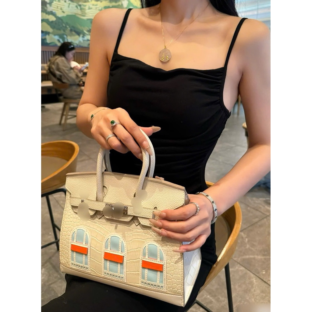 (Full-Box) Túi xách H Bi.k.in Ô Cửa Sổ size 20-25cm hàng l1 QC cầm tay đeo chéo sang chảnh
