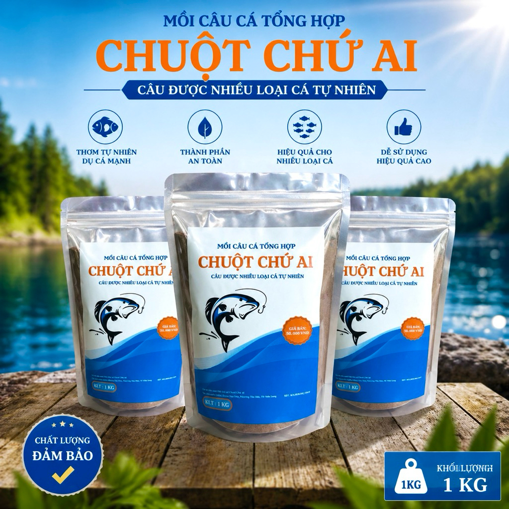 3kg Cám Câu Cá Tổng Hợp - CHUỘT CHỨ AI