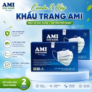 2 hộp khẩu trang y tế AMI 4 Lớp Kháng Khuẩn chống bụi, Chống tia uv