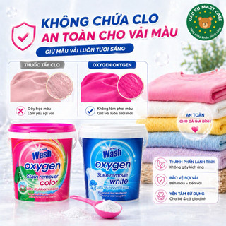 Bột tẩy Oxy At Home Wash Oxygen 900g/1000g – Tẩy sạch vết bẩn, trắng sáng & giữ màu, không chứa clo