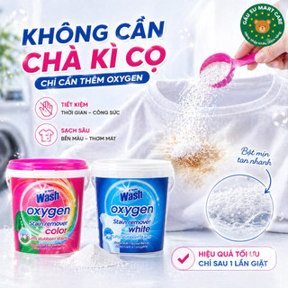 Bột tẩy Oxy At Home Wash Oxygen 900g/1000g – Tẩy sạch vết bẩn, trắng sáng & giữ màu, không chứa clo