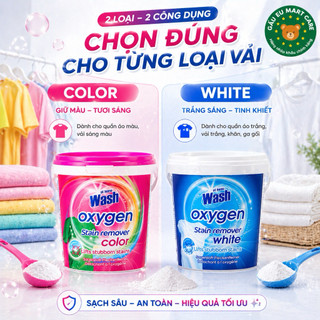 Bột tẩy Oxy At Home Wash Oxygen 900g/1000g – Tẩy sạch vết bẩn, trắng sáng & giữ màu, không chứa clo