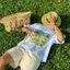 Áo Sơ Mi Boxy Unisex Sunshine Garden Thêu Hoa Cúc Vải Oxford Kẻ Sọc ARTGOD HMA105