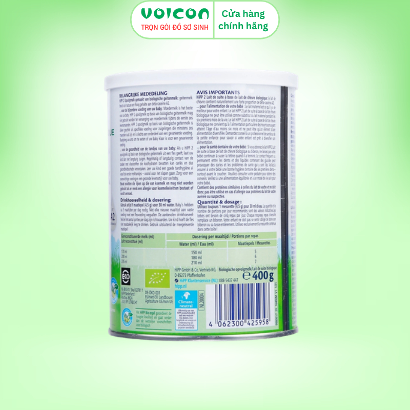 [KÈM QUÀ] Combo 2 lon Sữa bột HiPP Organic Combiotic số 1/2/3 Bò & Dê – Hữu cơ từ Đức, hỗ trợ tiêu hóa & đề kháng